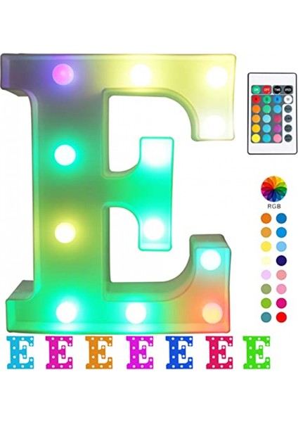 Justup Renkli LED Kayan Yazı Işığı; Uzaktan Işıklı Hts; Işıklı Ht Up Kayan Yazı Işaretleri Parti Bar Harfleri; Ev Için Hts Süslemeleri --- Çok Renkli E (Yurt Dışından)