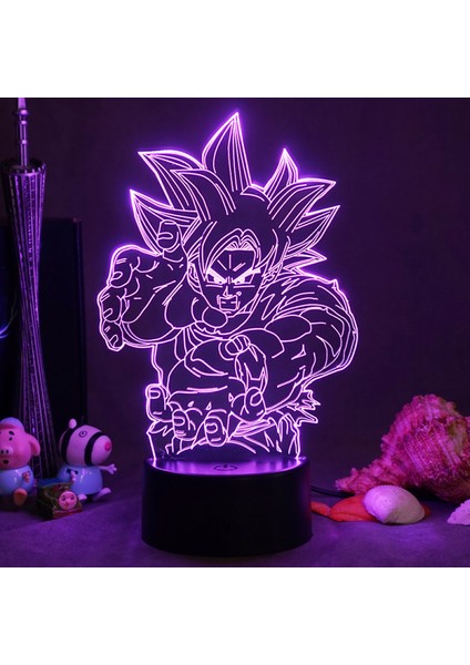 3D Gece Işıkları, Uzaktan Kumandalı ve Rgb Renkli 3D Optik Illüzyon LED Lambalar (Dragon Ball) (Yurt Dışından)