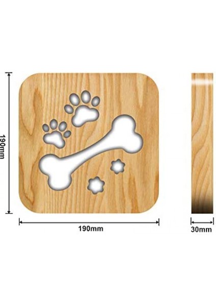 Kemik Ahşap Lamba Yenilik Gece, Işık, Ht Çocuklar Için 3D Illusion Lambası, Çocuk Dekorasyon Lambası USB Güç Yatak Odası Dekor Erkekler Kızlar Için Tatil Doğum Günü Hediyeleri (Yurt Dışından) fırsatları