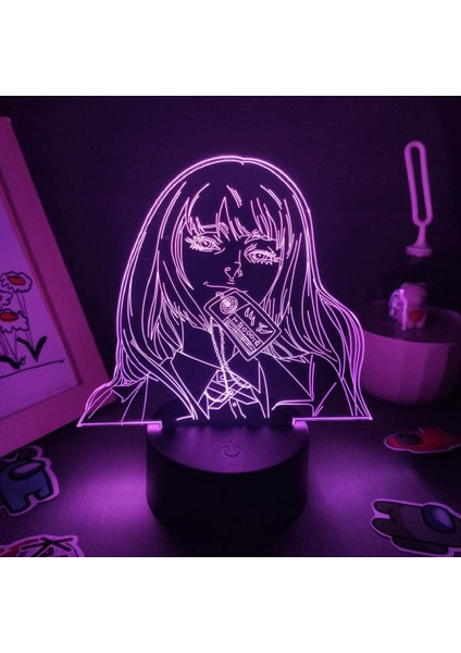 Anime Karakterleri 3D Illüzyon Işıkları Rgb LED Gece Lambaları Arkadaşlar Işıkları Çocuk Yatak Odası Yatak Odası Başucu Dekorasyonu - 16 Şerit Uzaktan Kumanda (Yurt Dışından)