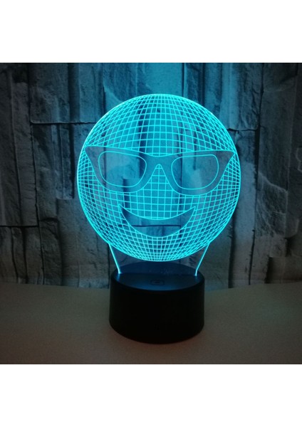 Justup Grim Expression 3D Illusion Gece Işık 16 Renk Değişimi Dokunmatik Uzaktan Kumanda Ev Dekor LED Noel Doğum Günü Hediyesi (Stil Y) (Yurt Dışından)