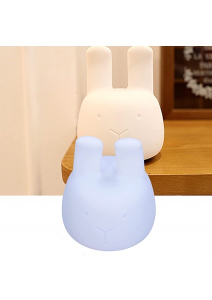 Tavşan Şekilli Musluk Gece Lambaları Silikon 7 Renkli LED Şarj Edilebilir Musluk Pat Gece Lambaları 14 x 11 cm / 5,5 x 4,3 Inç (Yurt Dışından)