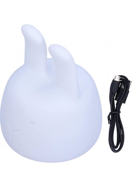 Tavşan Şekilli Musluk Gece Lambaları Silikon 7 Renkli LED Şarj Edilebilir Musluk Pat Gece Lambaları 14 x 11 cm / 5,5 x 4,3 Inç (Yurt Dışından)