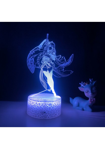 Justup Oyun Karakteri 3D Illusion Lamba 16 Renk LED Gece Işığı Çocuk Yatak Odası Dekorasyonu Için Dokunmatik Uzaktan Kumanda ile - Genel Thunder (Crack Seat) (Yurt Dışından)