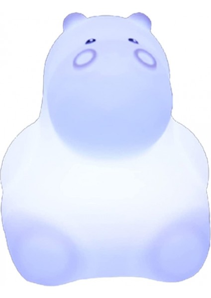 LED Gece Lambası, Karikatür Hayvan Çocuk Işık Rengi Kalıcı Silikon Anaokulu Işık Yaratıcı Başucu Lambası Şarj Edilebilir Kablolu Gece Lambası Bebek Su Aygırı (Yurt Dışından)