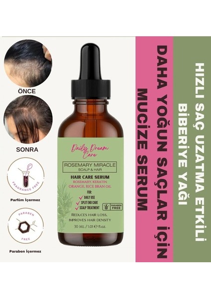 Daily Dream Care Mucize Biberiye Saç Serum Hızlı Saç Uzatma Ve Yeni Saç Oluşumunu Destekleyen Formül