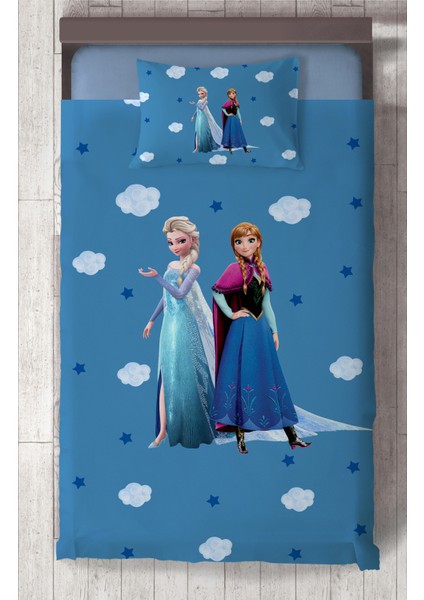 Bebek ve Çocuk Odası Seksekli ve Elsa Anna Desenli Yatak Örtüsü