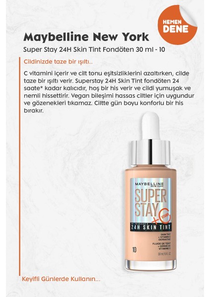 Maybelline Super Stay 24H Skin Tint Fondöten 10