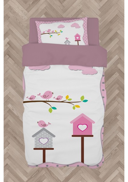 Bebek ve Çocuk Odası Kukş Yuvalı Desenli Nevresim Takımı