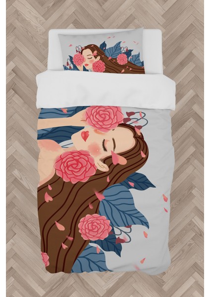 Bebek ve Çocuk Odası Çiçekli Prenses Kız Desenli Nevresim Takımı