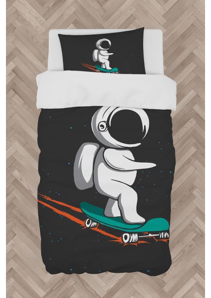 Bebek ve Çocuk Odası Kaykaylı Astronot Desenli Nevresim Takımı