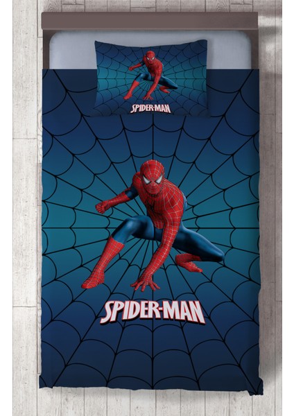 Bebek ve Çocuk Odası Spider Man Desenli Lacivert Yatak Örtüsü
