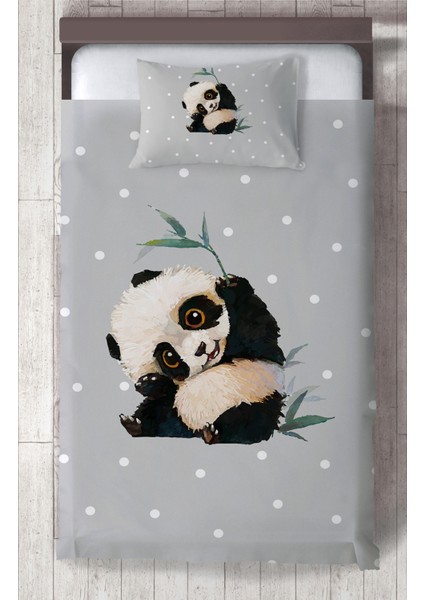 Bebek ve Çocuk Odası Sevimli Panda Desenli Yatak Örtüsü