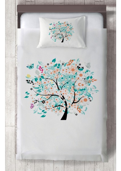 Bebek ve Çocuk Odası Kelebekli Ağaç Desenli Yatak Örtüsü