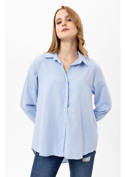 Kadın Oversize Poplin Gömlek