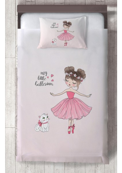 Bebek ve Çocuk Odası Prenses Kız ve Kedi Desenli Yatak Örtüsü