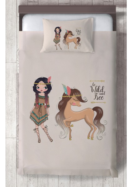 Bebek ve Çocuk Odası Kızılderili Desenli Yatak Örtüsü