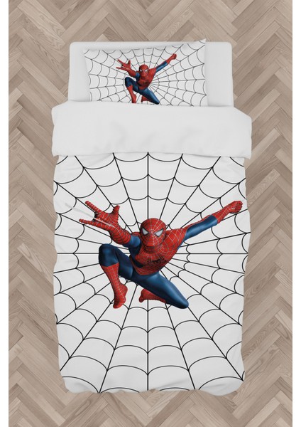 Bebek ve Çocuk Odası Ağ ve Spiderman Desenli Nevresim Takımı