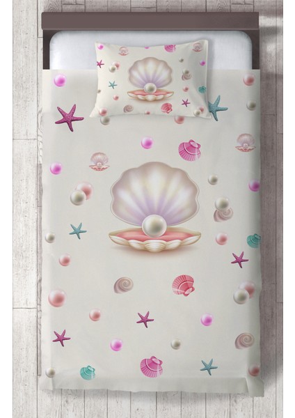 Bebek ve Çocuk Odası Deniz Yıldızlı Seksek Desenli Yatak Örtüsü