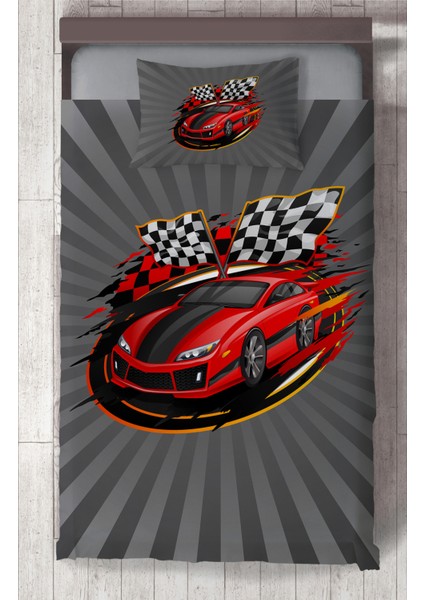 Bebek ve Çocuk Odası Kırmızı Mcqueen Desenli Yatak Örtüsü