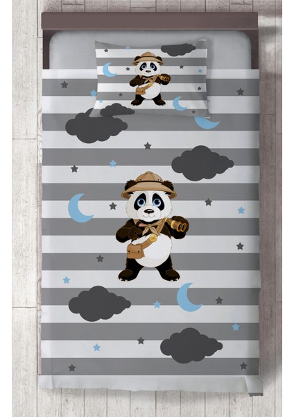 Bebek ve Çocuk Odası Izci Panda Desenli Yatak Örtüsü