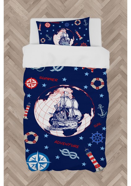 Bebek ve Çocuk Odası Denizci Gemi Desenli Nevresim Takımı