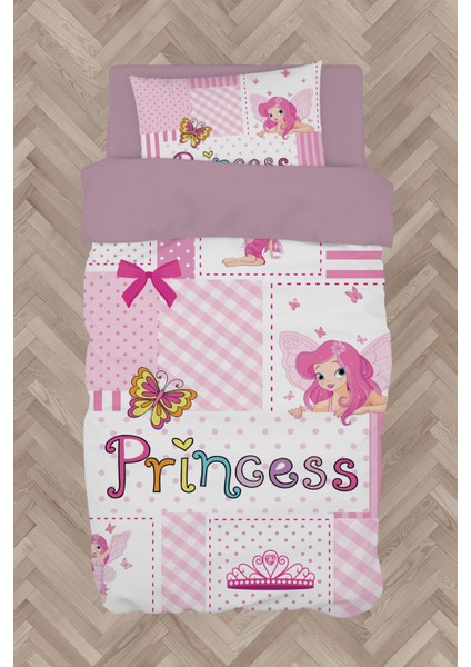 Bebek ve Çocuk Odası Princess Desenli Pembe Nevresim Takımı