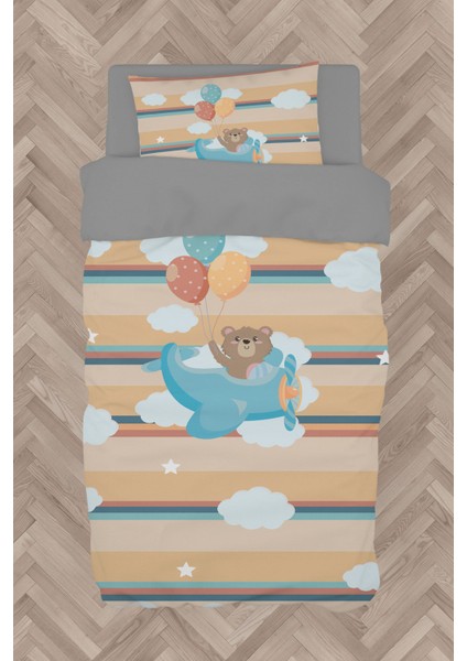 Bebek ve Çocuk Odası Uçak ve Fil Desenli Nevresim Takımı