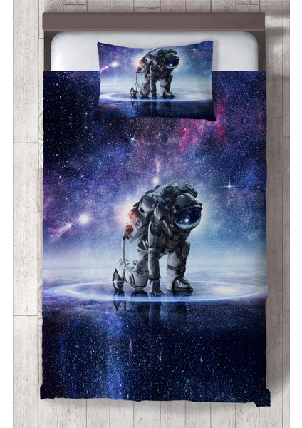 Bebek ve Çocuk Odası Galaksi Astronot Desenli Yatak Örtüsü