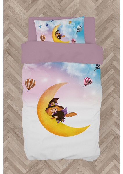 Bebek ve Çocuk Odası Ay ve Cadı Desenli Nevresim Takımı