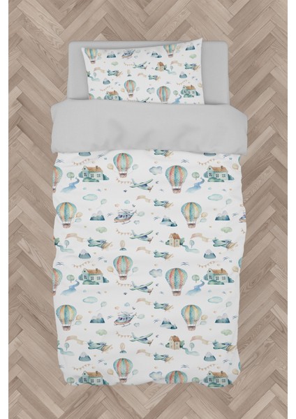 Bebek ve Çocuk Odası Soft Uçan Balonlar Desenli Nevresim Takımı