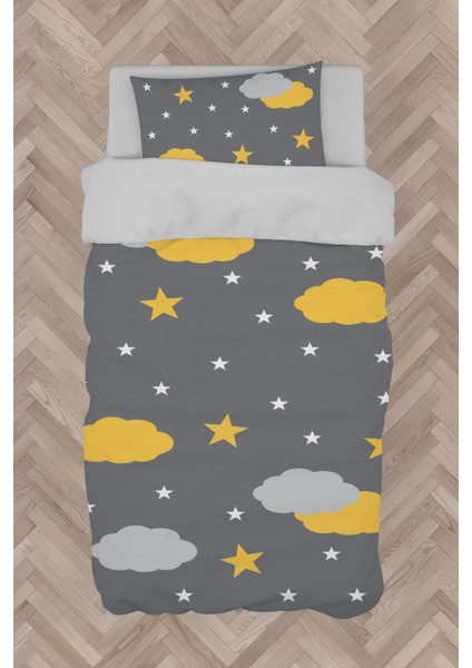 Bebek ve Çocuk Odası Bulut ve Yıldız Desenli Nevresim Takımı