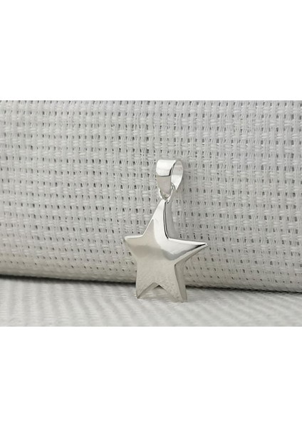 Parlak Yıldız Tasarımlı 925 Ayar Gümüş Kolye Ucu
