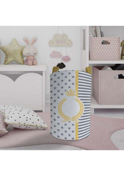 Bebek ve Çocuk Odası Taç Çelenk Yıldızlı Oyuncak Sepeti