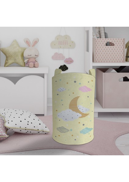 Bebek ve Çocuk Odası Gökyüzü Desenli Oyuncak Sepeti