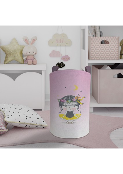 Bebek ve Çocuk Odası Balerin Çocuk Desenli Oyuncak Sepeti