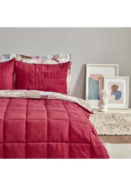 Karaca Home Lydia Çift Kişilik Stripe Comfort Set Bordo