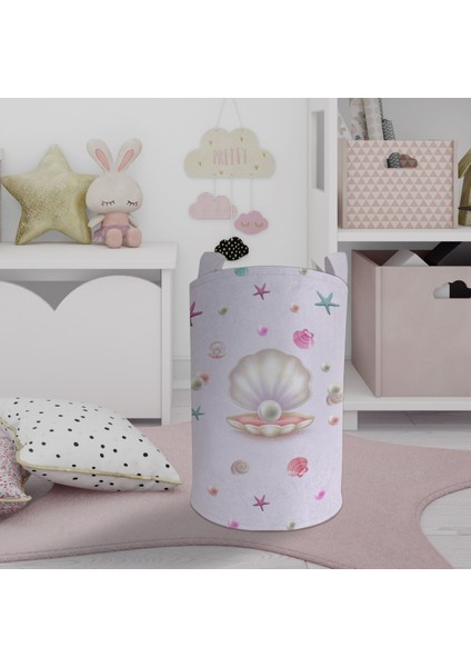 Bebek ve Çocuk Odası Seksekli ve Deniz Fenerli Oyuncak Sepeti