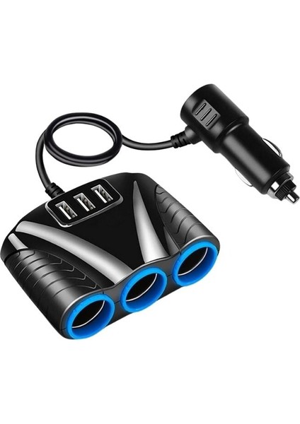 120W 10A 3lü Usbli Çakmaklık Çoklayıcı