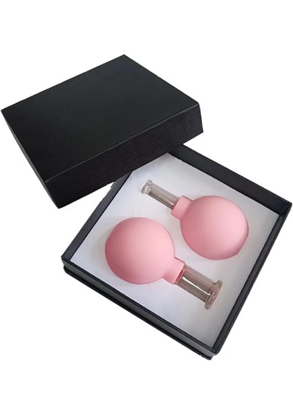 Silikon Vakumlu Cam Yüz Masaj Kupası 2'li Set Pembe Renk fiyatları