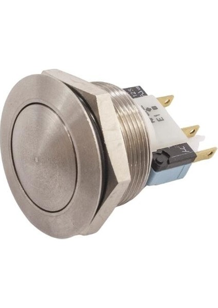 24MM Düz Işıklı Yaylı Metal Buton - AV24LB404
