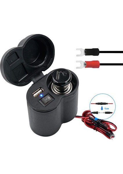 Su Geçirmez Çok Fonksiyonlu USB Şarj Cihazı ve Çakmaklık