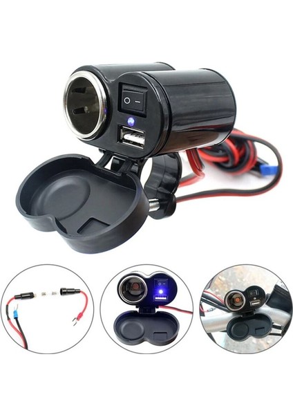 Su Geçirmez Çok Fonksiyonlu USB Şarj Cihazı ve Çakmaklık fırsatları