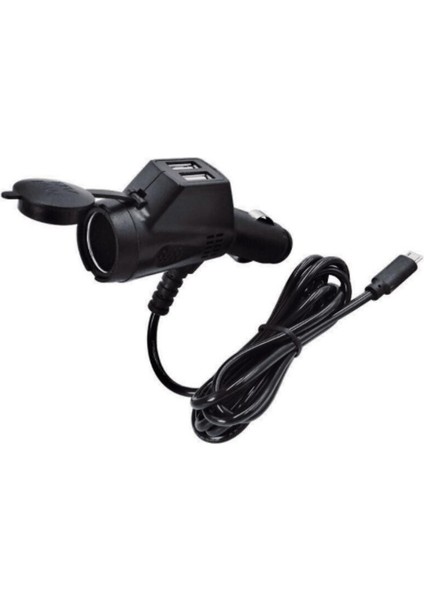 Çift USB 5V 2A Araç Çakmak Soketi Micro USB Çıkışlı - 1.5m Kablolu