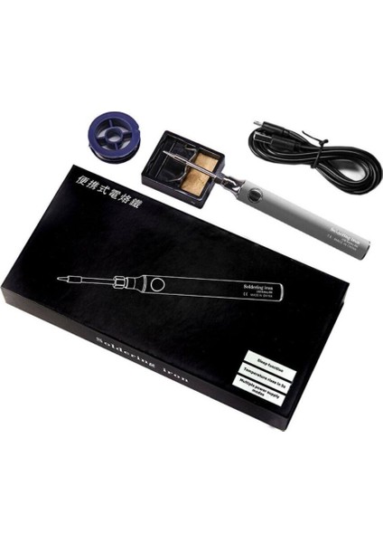 USB 5V 8W USB Gri Kalem Havya Seti - Sıcaklık Ayarlı Mod Seçimli