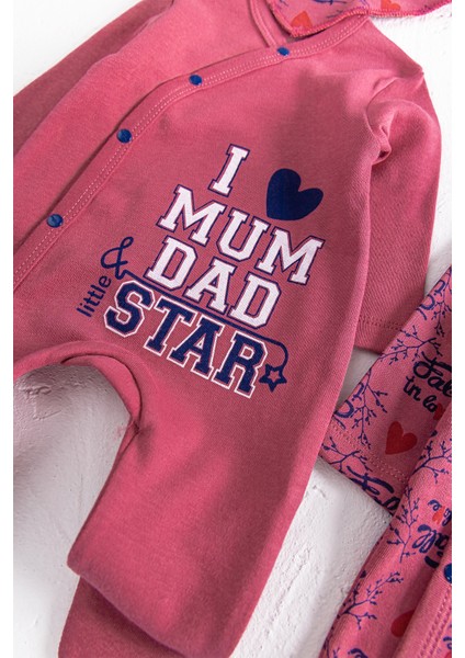 I Love Mum & Dad Baskılı 2'li Bebek Tulum Takım fırsatları