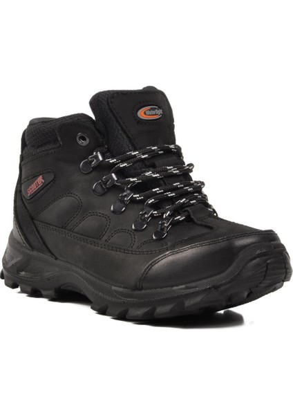 G5538 Crazy Siyah Hakiki Deri Su Geçirmez Unisex Outdoor Bot