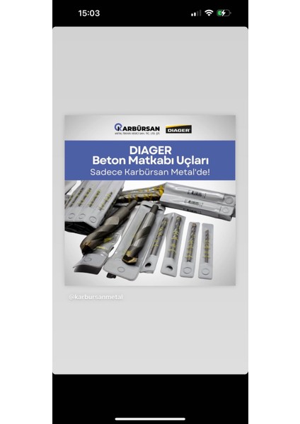 3mm Düz Beton Matkap Ucu Elmas