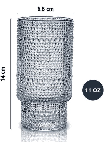 Arnel Damla Desen Origami Cam Bardak - 355 ml - Füme modelleri