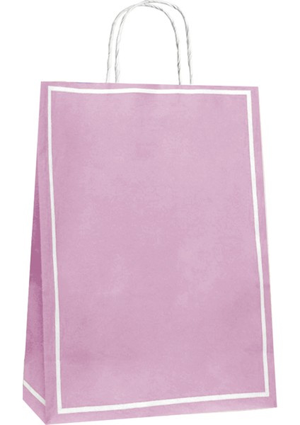 25X12X31 Büküm Saplı Poşet -Makaron Pembe- 2 Adet